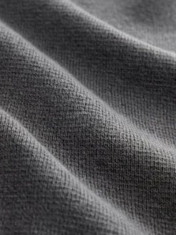 Gris de charbon de bois - Uni - Pull N.Premium Coupe classique 100% Coton Premium à fermeture éclair