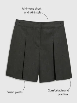 Gris de charbon de bois - School Skort (3-16 ans)