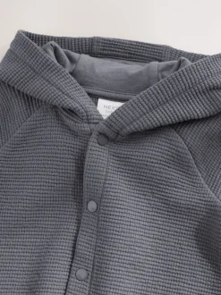 Gris de charbon de bois - Veste BÉBÉ légère en jersey texturé (0mois à2ans)