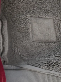 Gris de charbon de bois - Veste imitation daim doublure aspect peau de mouton