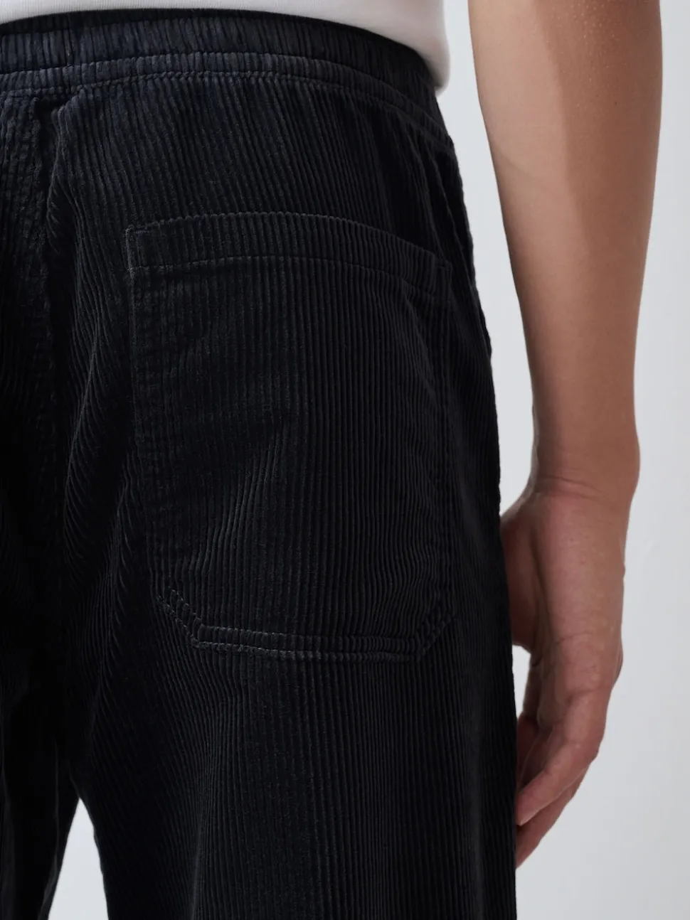 Gris de charbon de bois - Joggings en velours côtelé