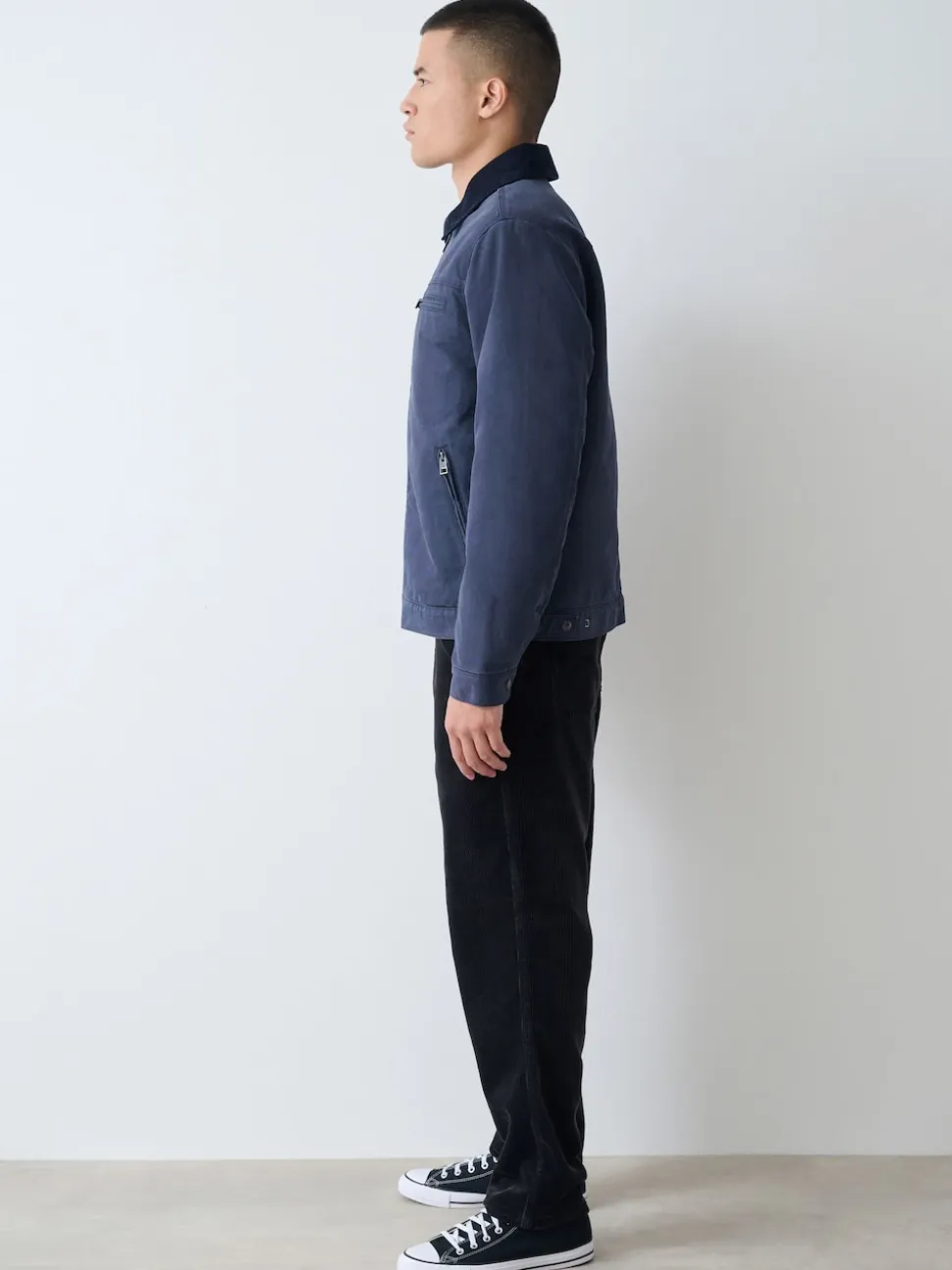 Gris de charbon de bois - Joggings en velours côtelé