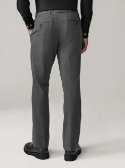 Gris de charbon de bois - Slim Fit (Slim Fit) - Pantalons extensibles à taille élastiquée Motionflex