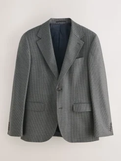 Gris de charbon de bois - Veste de costume Coupe ajustée en laine à dents de chiot Blend