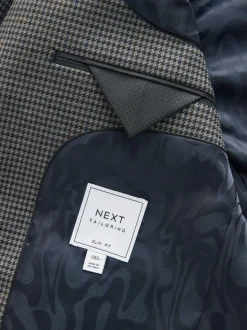 Gris de charbon de bois - Veste de costume Coupe ajustée en laine à dents de chiot Blend