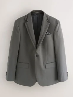 Gris de charbon de bois - Skinny Fit (Skinny Fit) - Veste de smoking à revers inset