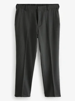 Gris de charbon de bois - Coupe classique Pantalons élégants With Wool