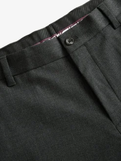 Gris de charbon de bois - Coupe classique Pantalons élégants With Wool