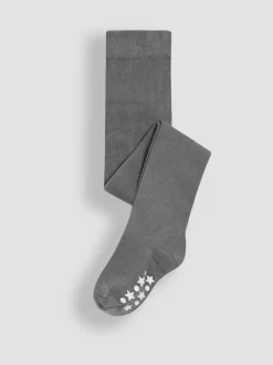 Gris foncé - Collant JoJo Maman Bébé uni en coton riche