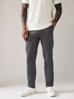 Gris foncé - Slim Fit (Slim Fit) - Pantalon chino stretch
