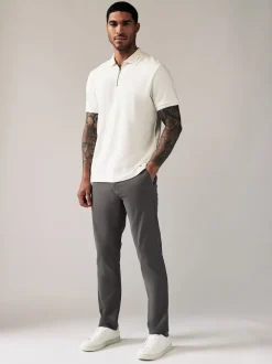 Gris foncé - Slim Fit (Slim Fit) - Pantalon chino stretch