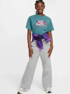 Gris foncé chiné - Pantalon de jogging Nike Club en polaire coupe large