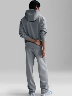 Gris foncé chiné - Pantalon de jogging Nike Club en polaire coupe large