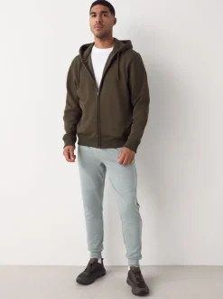 Gris glace - Pantalon de jogging en interlock doux au toucher à poignets