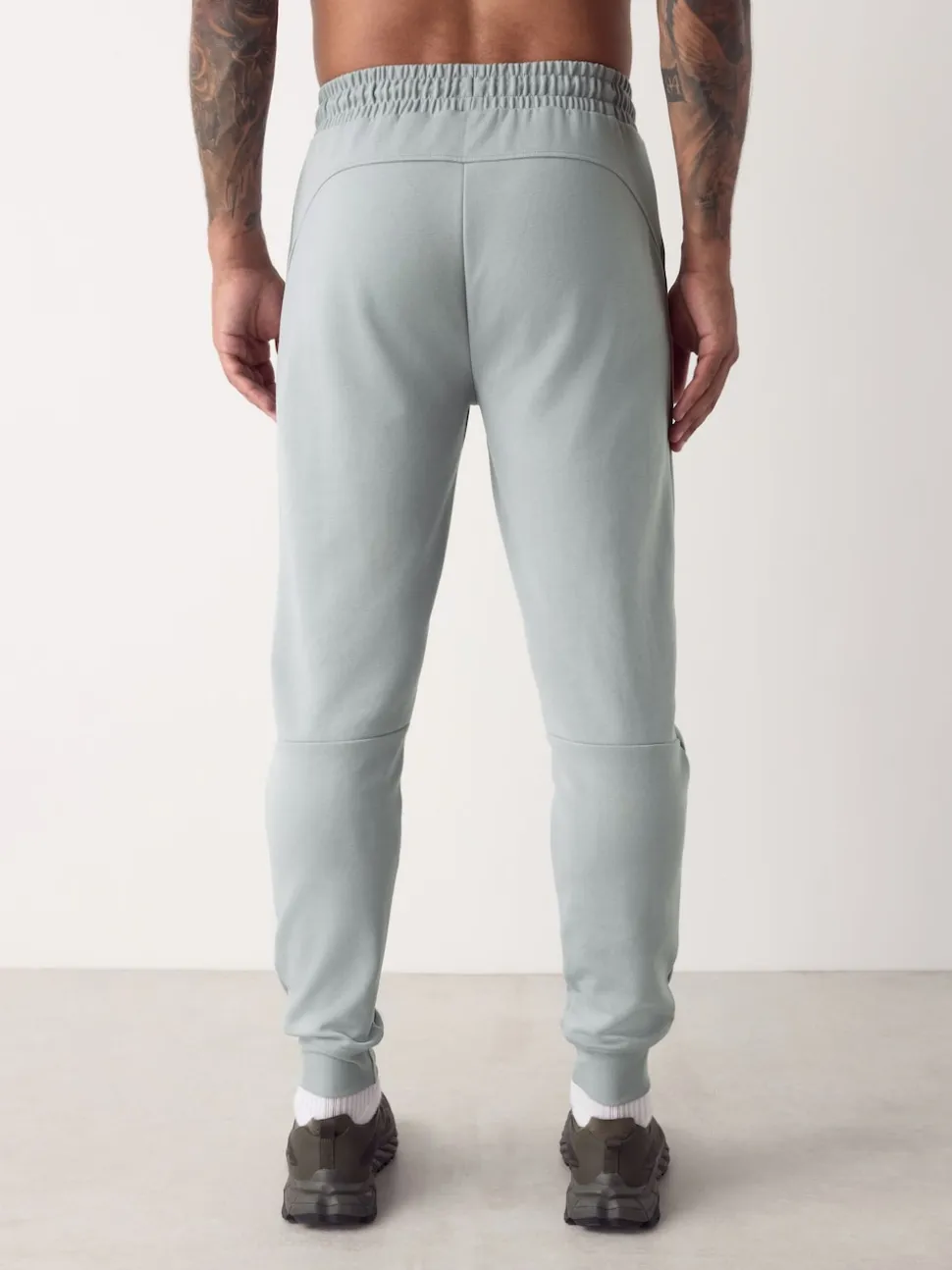 Gris glace - Pantalon de jogging en interlock doux au toucher à poignets