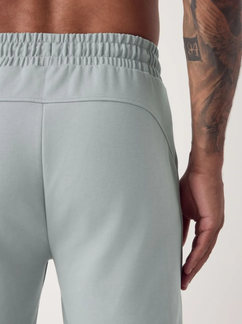 Gris glace - Pantalon de jogging en interlock doux au toucher à poignets