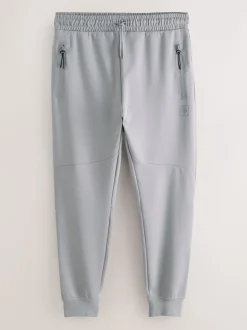 Gris glace - Pantalon de jogging en interlock doux au toucher à poignets