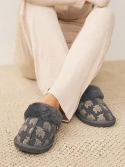 Gris Hamish - Suede Mule Pantoufles