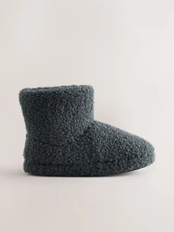 Gris imitation peau de mouton - Bottes Slipper