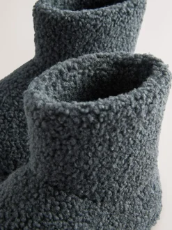 Gris imitation peau de mouton - Bottes Slipper