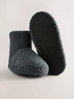 Gris imitation peau de mouton - Bottes Slipper