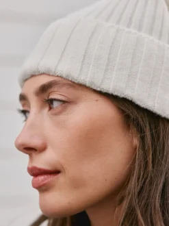 Gris pâle - Bonnet à pompon N. Premium 100% cachemire