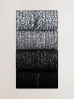 Gris torsadé - Lot de chaussettes épaisses brodées 4