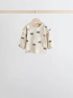 Gris/Crème Character - Ensemble haut à manches longues et leggings 6 pièces (0mois-3ans)