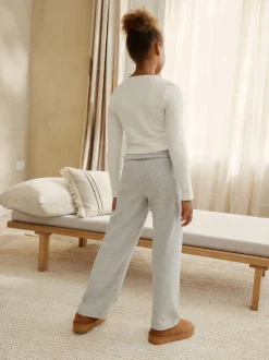 Gris/écru - Pyjama à taille pliée douce (3-16ans)