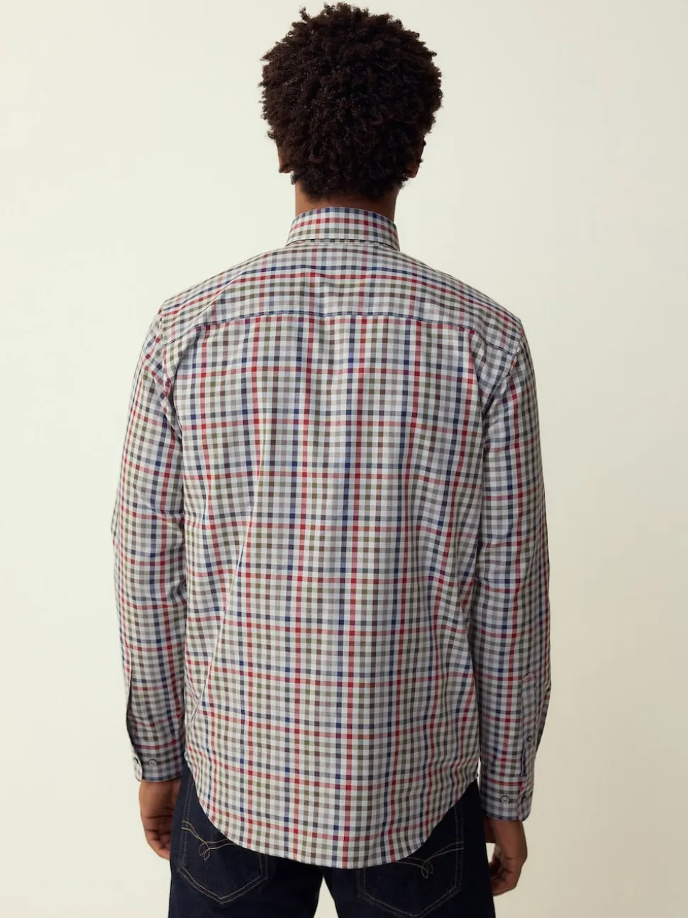 Gris/multicolore vichy - Chemise Oxford ajustée Easy Iron Button Down