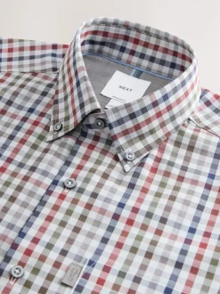 Gris/multicolore vichy - Chemise Oxford ajustée Easy Iron Button Down