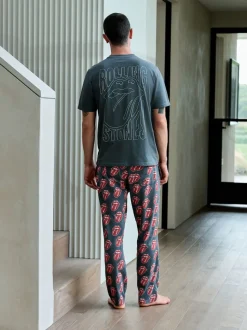 Gris/rouge - Ensemble de pyjamas The Rolling Stones à manches courtes
