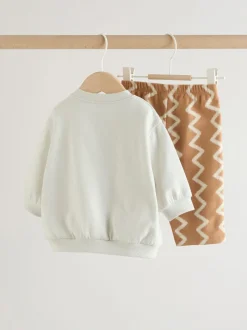 Gris/rouille - Ensemble sweat et pantalon de jogging bébé (0mois à2ans)