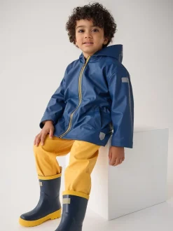 Hatley Bottes de pluie bleu marine et Jaune mat