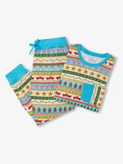 Hatley pyjama en coton côtelé de Noël bleu Fun Fair Isle pour homme