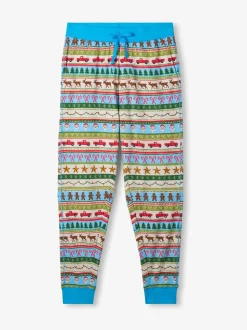 Hatley pyjama en coton côtelé de Noël bleu Fun Fair Isle pour homme