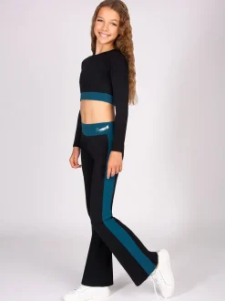 Haut court en jersey à manches longues avec panneau contrastant Pineapple