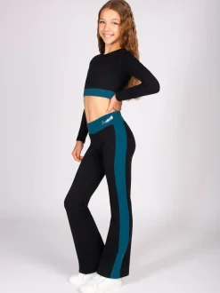 Haut court en jersey à manches longues avec panneau contrastant Pineapple