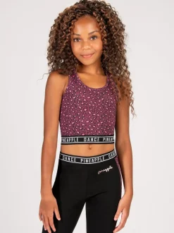 Haut court mi-long Pineapple imprimé léopard fille