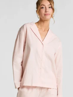 Haut de pyjama Hunkemoller en popeline de coton rose
