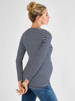 Haut JoJo Maman Bébé côtelé à rayures maternité et allaitement