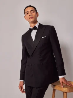 Hawes & Curtis Slim Dinner Double boutonnage Noir Costume Veste