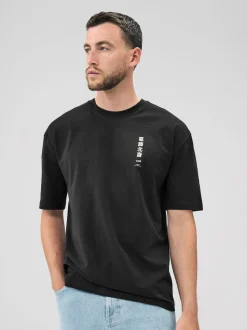 Hokusai noir - Coupe ample - T-shirt avec licence d’artiste