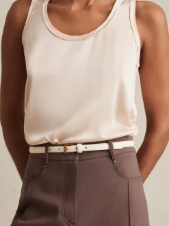 Hors blanc - Ceinture fine en cuir Reiss Holly