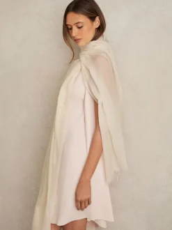 Hors blanc - Écharpe légère en laine et cachemire Reiss Heidi