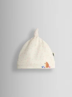 Hérisson moucheté Crème - Chapeau bébé JoJo Maman Bébé en coton biologique appliqué