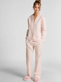 Hunkemoller Jogging pyjama en coton popeline rose