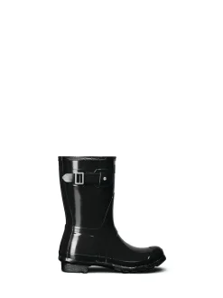 Hunter Womens Original Short Gloss Noir Wellies