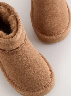 Hydrofuge marron bronzé - Bottes à enfiler en daim