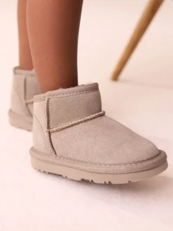 Hydrofuge marron vison - Bottes à enfiler en daim